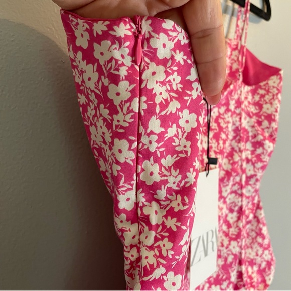 ZARA NWT Pink Floral Corset Bodysuit  Barbiecore One Piece Blogger SZ/Med - Picture 7 of 12